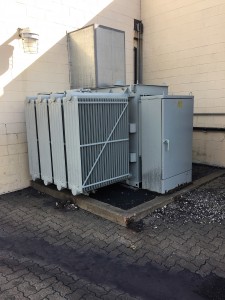 Typical high voltage transformer for an industrial facility